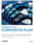 SUMMARY OF THE CORPORATE PLAN FOR THE TO PLANNING PERIOD OPERATING AND CAPITAL BUDGET FOR Exploring our Natural Future