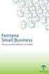 Fontana Small Business. Resource and Reference Guide