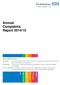 Annual Complaints Report 2014/15