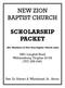 NEW ZION BAPTIST CHURCH SCHOLARSHIP PACKET