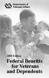 Department of Veterans Affairs Edition. Federal Benefits for Veterans and Dependents