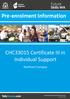 CHC33015 Certificate III in Individual Support