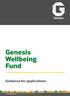 Genesis Wellbeing Fund. Guidance for applications 2017/18. Genesis Wellbeing Fund Creating and sustaining thriving communities 1