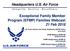 Headquarters U.S. Air Force. Exceptional Family Member Program (EFMP) Families Webcast 21 Feb 2018