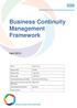 Business Continuity Management Framework