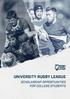 UNIVERSITY RUGBY LEAGUE SCHOLARSHIP OPPORTUNITIES FOR COLLEGE STUDENTS