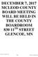 DECEMBER 7, 2017 MCLEOD COUNTY BOARD MEETING WILL BE HELD IN THE COUNTY BOARDROOM TH STREET GLENCOE, MN