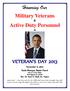 Military Veterans & Active Duty Personnel. November 11, 2013 Sardis Missionary Baptist Church