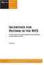 Incentives for Reform in the NHS An assessment of current incentives in the south-east London health economy