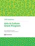 2018 Guidelines Arts & Culture Grant Program