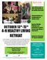4-H HEALTHY LIVING RETREAT OCTOBER 13 TH -15 TH. Learn about careers & other opportunities in the healthy living field!