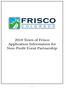 2018 Town of Frisco Application Information for Non-Profit Event Partnership