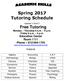Spring 2017 Tutoring Schedule
