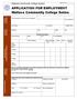 APPLICATION FOR EMPLOYMENT Wallace Community College Selma