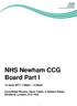 NHS Newham CCG Board Part I. 14 June :30pm 3:30pm. Committee Rooms, Unex Tower, 5 Station Street, Stratford, London, E15 1DA