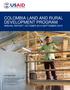 COLOMBIA LAND AND RURAL DEVELOPMENT PROGRAM ANNUAL REPORT: OCTOBER 2014-SEPTEMBER 2015