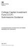 College Capital Investment Fund (CCIF) Submissions Guidance
