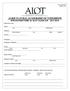 AGRICULTURAL LEADERSHIP OF TOMORROW APPLICATION FORM for ALOT CLASS XVII