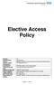 Elective Access Policy