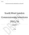 South West London Commissioning Intentions 2015/16