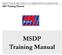 2013 Training Manual MSDP Training Manual
