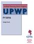 Unified Planning Work Program UPWP FY2016. Budget Book. North Jersey Transportation Planning Authority, Inc.