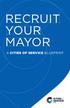 RECRUIT YOUR MAYOR A CITIES OF SERVICE BLUEPRINT