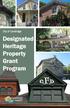 City of Cambridge. Designated Heritage Property Grant Program