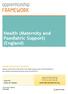Health (Maternity and Paediatric Support) (England)