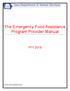 The Emergency Food Assistance Program Provider Manual