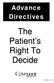 Advance Directives The Patient s Right To Decide CH Oct. 2013
