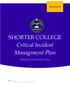 SHORTER COLLEGE Critical Incident Management Plan