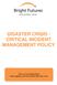 DISASTER CRISIS / CRITICAL INCIDENT MANAGEMENT POLICY