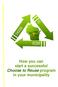How you can start a successful Choose to Reuse program in your municipality