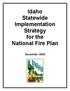 Idaho Statewide Implementation Strategy for the National Fire Plan