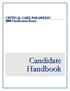 TENNESSEE DEPARTMENT OF HEALTH. Critical Care Paramedic Certification Exam. Candidate Handbook