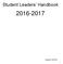 Student Leaders Handbook Updated: 9/6/2016 1