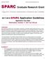 SPARC Graduate Research Grant