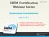 IAEM Certification. Webinar Series