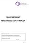 PE DEPARTMENT HEALTH AND SAFETY POLICY