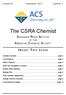 The CSRA Chemist. Savannah River Section. I n s i d e T h i s I s s u e. of the American Chemical Society. Volume 56 September, 2013 Number 3