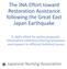 The JNA Effort toward Restoration Assistance following the Great East Japan Earthquake