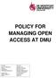 POLICY FOR MANAGING OPEN ACCESS AT DMU
