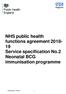 NHS public health functions agreement Service specification No.2 Neonatal BCG immunisation programme