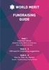 Fundraising Guide. Page 1 Important Adivce: Essential steps, Where to fundraise, How could you fundraise
