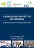 A EUROPEAN PERSPECTIVE ON HOUSING