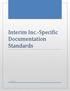 Interim Inc.-Specific Documentation Standards