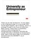 University as Entrepreneur