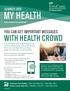MY HEALTH WITH HEALTH CROWD YOU CAN GET IMPORTANT MESSAGES SUMMER 2018