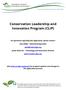 Conservation Leadership and Innovation Program (CLIP)